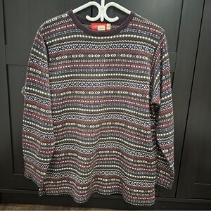 Vintage Patterned Multicolour Stripe Crewneck Sweater Size Small Women Oversized
